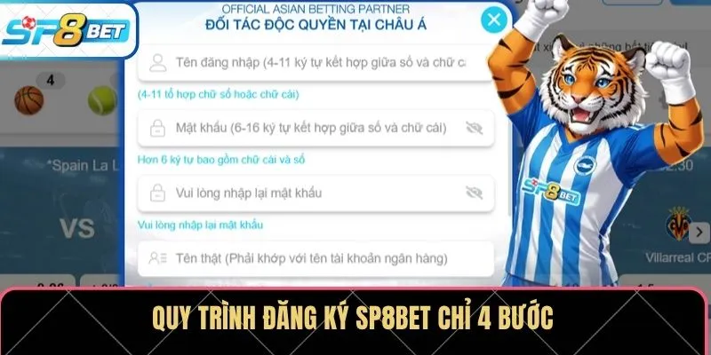 Quy trình đăng ký SP8BET chỉ 4 bước